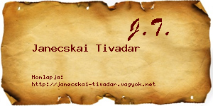 Janecskai Tivadar névjegykártya